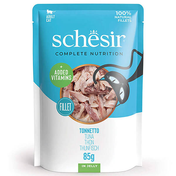 Пауч Schesir CAT TUNA pouch - 85г. Влажный Корм Шезир Туна (Пауч) с Ннатуральным Тунцом в Желе для Котов – 85г.