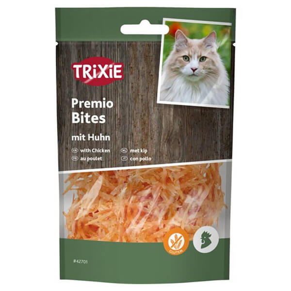 Лакомство Trixie PREMIO Chicken Filet Bites — 50г. Лакомство Трикси Премио Chicken Filet Bites для Котов с Курицей в Закрывающемся Пакете – 50г.