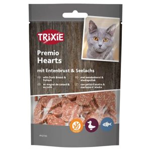 Лакомство Трикси Премио Ducky Hearts для Котов с Уткой и Минтаем. Содержит Полезные Витамины – 50г.