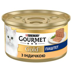 Жидкий Корм (Консерва) Гурмет Голд Паштет для Котов из Индейки – 85г.
