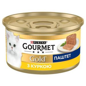 Жидкий Корм (Консерва) Гурмет Голд Паштет для Кошек с Курицей – 85г.
