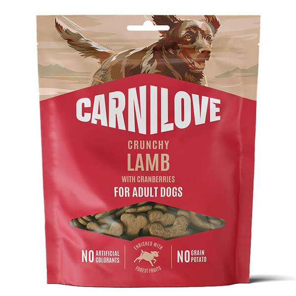Лакомство Carnilove LAMB & CRANBERRIES Dog — 200г. Изысканное Лакомство Карнилав для Собак с Чувствительным Пищеварением с Ягненком и Клюквой – 200г.