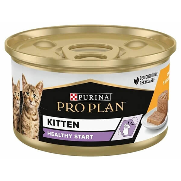 Консерва Pro Plan KITTEN chicken — 85г. Влажный Корм (Нежный Мусс) Про План Киттен для Котят с Курицей – 85 г.