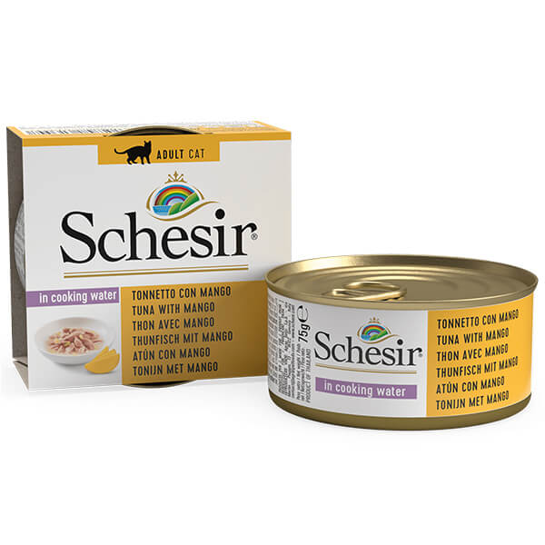 Консерва Schesir TUNA & MANGO Cat — 75г. Влажный Корм Шезир Туна с Манго (Консерва) с Тунцом и Манго в Желе для Котов – 75г.