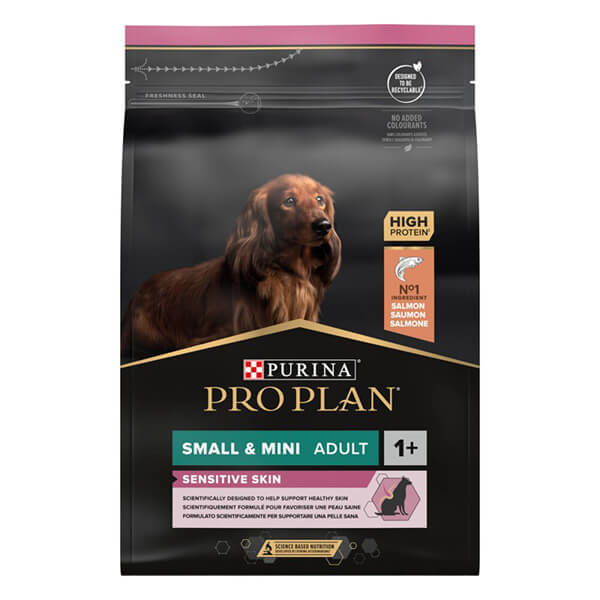 Сухой корм Pro Plan DOG ADULT SMALL & MINI Salmon - 3 кг. Сухой Корм Про План для Собак Малых, Мелких и Карликовых Пород с Чувствительной Кожей с Лососем - 3 кг.