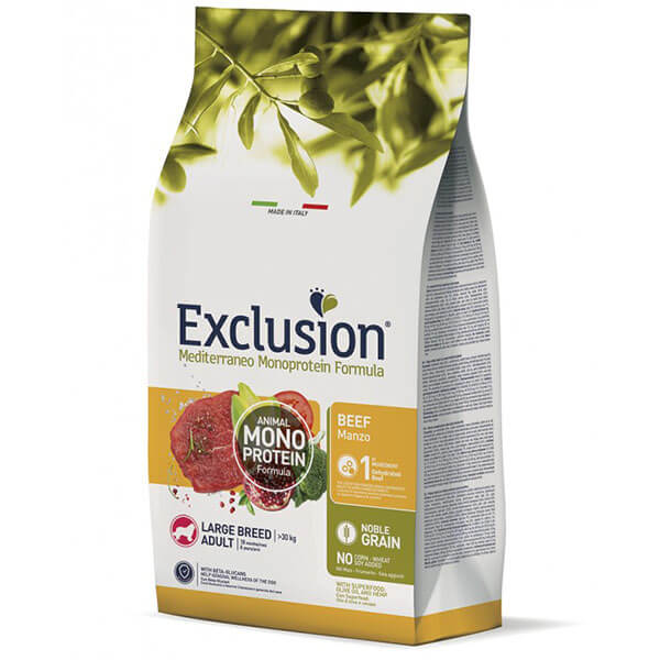 Сухой корм Exclusion Noble Grain Dog Adult Beef Large Breed Сухой корм Exclusion с говядиной для собак крупных пород возрастом от 18 месяцев до 6 лет