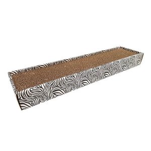 Когтеточка для кошек Крочи CROCI Animalier зебра из гофрированного картона с кошачьей мятой 48x12,5x5 см"