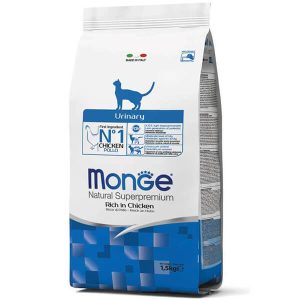 Monge Cat Urinary — это сухой полнорационный корм для взрослых кошек, разработанный для ежедневного питания с поддержкой нормального функционирования мочевыводящих путей - 1,5 кг.
