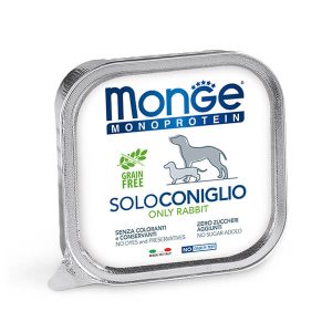 Monge Dog Solo 100% Кролик 150 г. — влажный корм для собак суперпремиум класса с монопротеиновой формулой на основе одного источника животного белка — мяса кролика