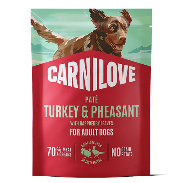Влажный корм-паштет в пауче Carnilove TURKEY, PHEASANT, RASPBERRY LEAVES Dog (pouch) - 300 г. Влажный корм-паштет в пауче для ежедневного кормления взрослых собак Карнилав с индейкой, фазаном и листьями малины