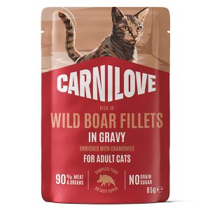 Влажный корм из настоящего мяса в пауче Carnilove с диким кабаном, индейкой и ромашкой в нежном соусе для взрослых кошек