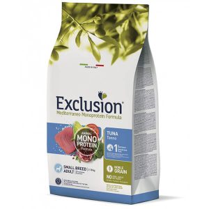 Сухой корм Exclusion с тунцом для взрослых собак мелких, малых пород. Полнорационный корм для ежедневного питания взрослых собак
