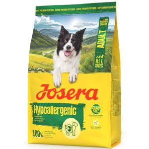 Диетический сухой Полнорационный корм Josera Hypoallergenic Adult All Sizes для взрослых собак всех пород, предназначенный для снижения пищевой непереносимости. Упаковка 3 кг.