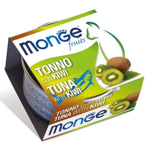 Monge Fruits Cat Adult Tuna with Kiwi — это влажный корм для взрослых кошек с тунцом и киви. Дополнительный корм с нежными кусочками тунца и фруктами помогает разнообразить ежедневный рацион кошки