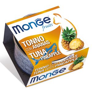 Monge Fruits Cat Adult Tuna with Pineapple — это влажный корм для взрослых кошек с тунцом и ананасом. Дополнительный корм с нежными кусочками тунца и фруктами помогает разнообразить ежедневный рацион кошки